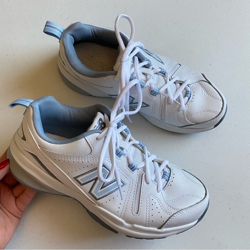 New Balance 608 Woman’s Size 8.5 White Blue Lace-up Sneaker